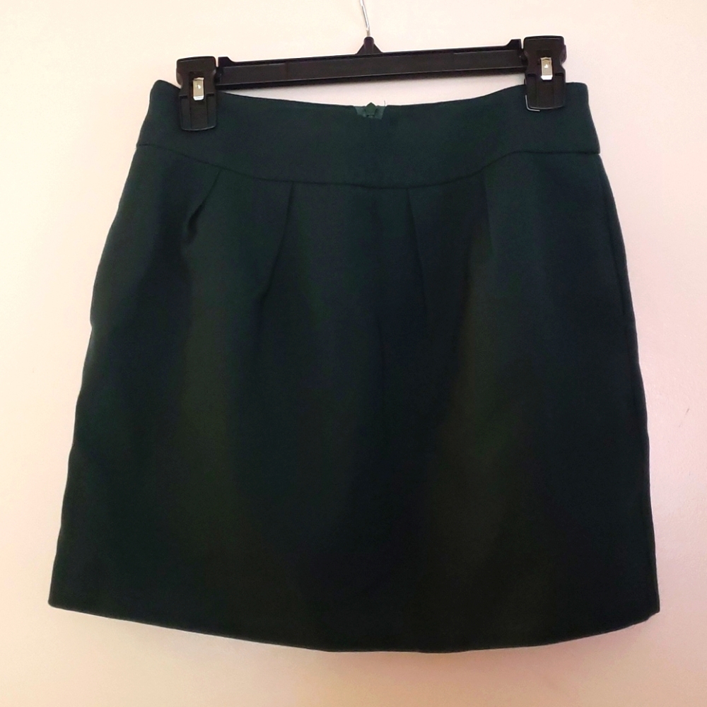 NWOT Zara Women Pleated Green Mini Skirt